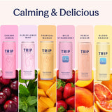 TRIP Lightly Sparkling Adaptogen Seltzer, Non-Alcoholic Mocktail with Magnesium, Ashwagandha, Lions Mane & L Theanine, No Added Sugar, Vegan, Party