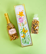 Birthday Floral Bubble Box with Chocolate Popcorn by Send A Cake, Ready to Gift, No Assembly Required - Unique Happy Birthday Gift for Women, Men