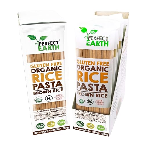 Perfect Earth Brown Rice Pasta Noodles - Certified Organic, Gluten-Free, Vegan, Keto, and Allergen-Free Low-Carb Pasta - For Healthy, Delicious