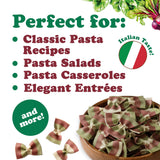 Food to Live Organic Striped Farfalle Pasta, 8.8 oz (Pack of 6) - Italian Artisan Tri-Color Bow-Tie Pasta. Made with Semolina, Beet and Spinach.
