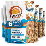 Grandy Organics Classic Granola - Certified Organic & Low Sugar Granola - 8g Protein - Non GMO & Dairy Free - Oats, Pumpkin Seeds, Cashews & Walnuts