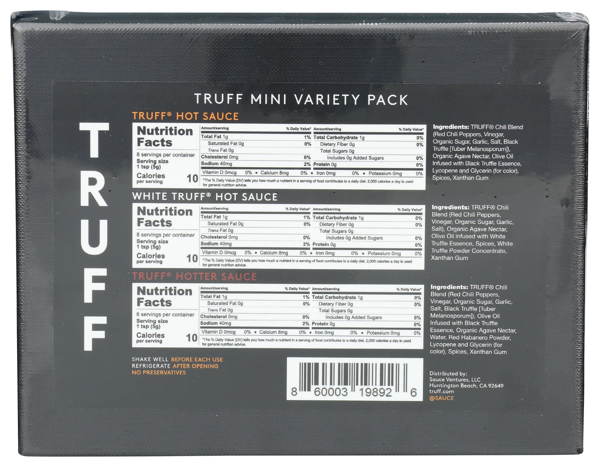 Truff, Mini Variety Sauce Pack, 4.5 Ounce