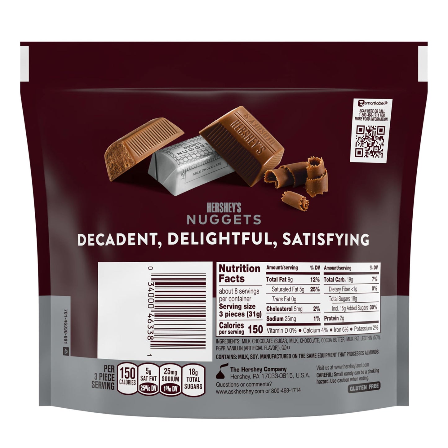 Hershey's Nuggets, Milk Chocolate Candy Share Pack, 9.2 Ounce