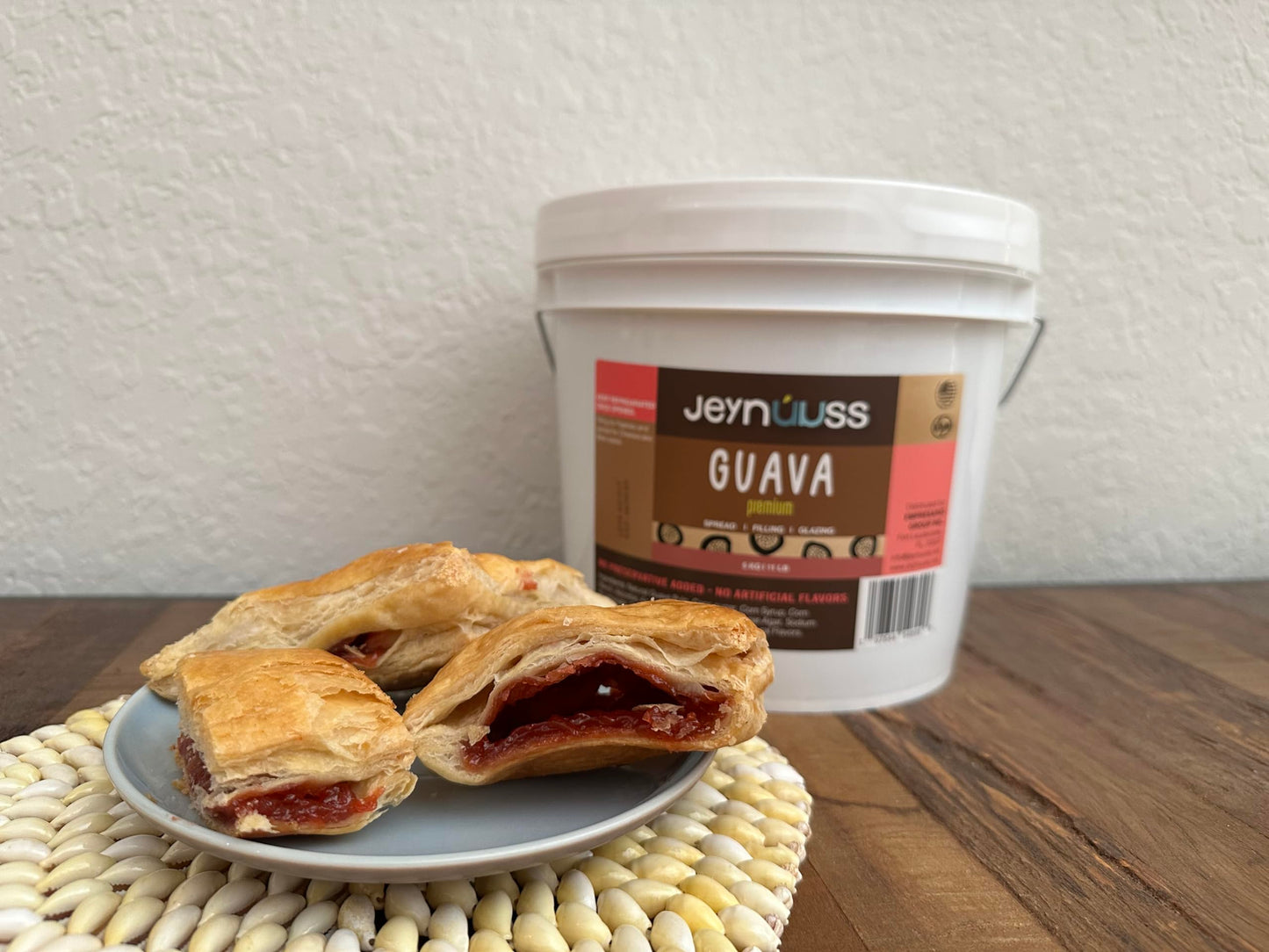 Jeynuuss Premium Guava Cake and Pastry Filling, (11 LB) Bulk Guava Paste for Baking, Pies, Donuts & Empanadas - Kosher & Gluten-Free - Gourmet Fruit