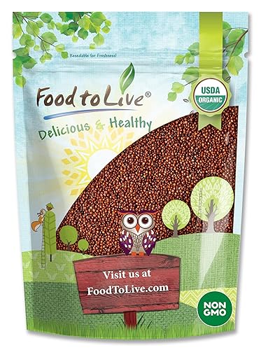 Food to Live Organic Red Quinoa, 5 Pounds - Non-GMO, Whole Grain, Kosher, Vegan, Sirtfood, Bulk. Quick-Cooking Grain. Great Replacement for Rice and Pasta.