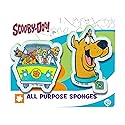 Spoontiques Scooby Doo Premium Sponge Set - 2-Pack Multi-Purpose Cleaning Sponges - Dual-Sided Non-Scratch Scrub & Absorbent Wipe - Durable, Reusable