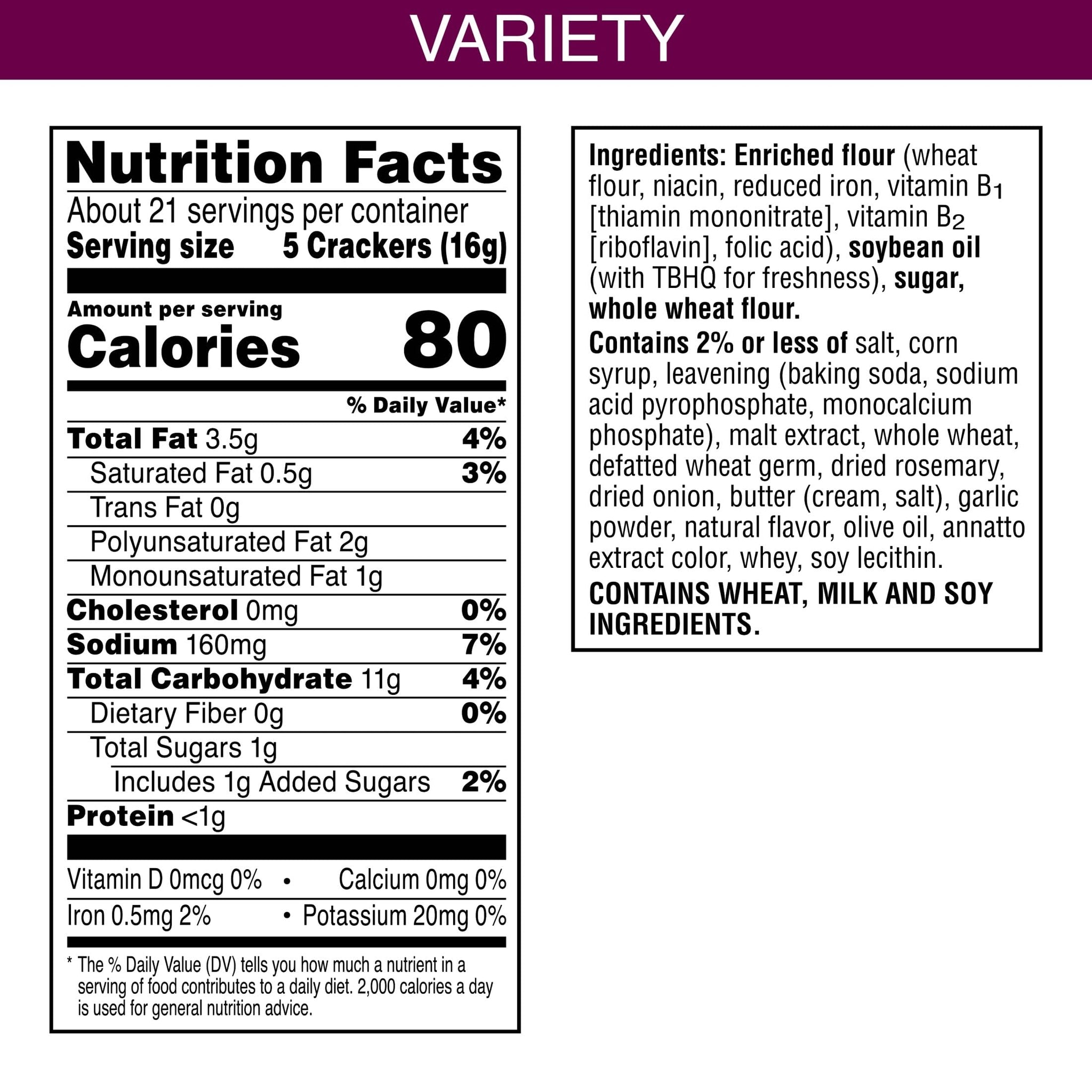 Toasteds Crackers, Cracker Collection, Lunch Snacks, Variety Pack, 12oz Box (1 Box)