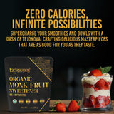 Organic Monk Fruit Extract Powder, Pure Monk Fruit Sweetener No Erythritol, Monkfruit Sweetener Pure Goodness, Monk Fruit Sugar Substitute, Monk Fruit
