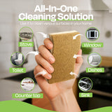 Super Eco Natural Kitchen Sponges Pack of 12 - Biodegradable Compostable Cellulose & Coconut Scrubber Sponge with Non-Scratch - Long Lasting, Eco