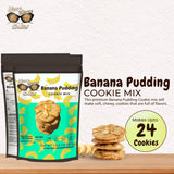Glassy Brown Cookies - Banana Pudding Cookie Mix | Soft Cookies Variety Pack | Banana Flavor Edible Cookie Dough Bites | Butter Cookies With No Preservatives | Banana Baking Mix Pack - 14.6 OZ (416g)