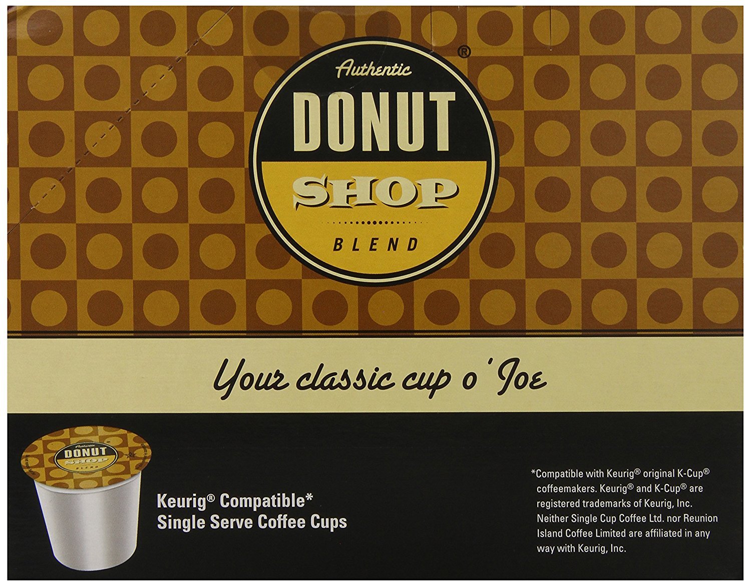 Authentic Donut Shop Blend Chocolate Chip Cookie Single Cup Coffee for Keurig K Cup Brewers, 24Count