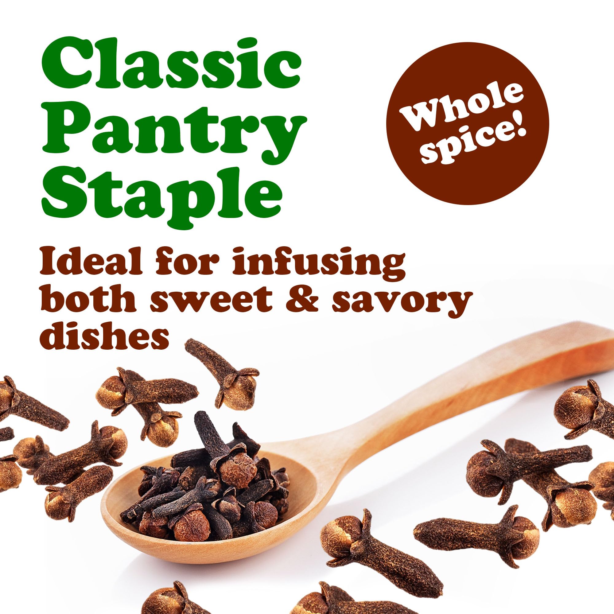 Food to Live Organic Whole Clove, 3 Pounds - Aromatic and Flavorful Dried Spice for Cooking, Baking, Tea, and Home Remedies. Non-GMO, Vegan, Kosher