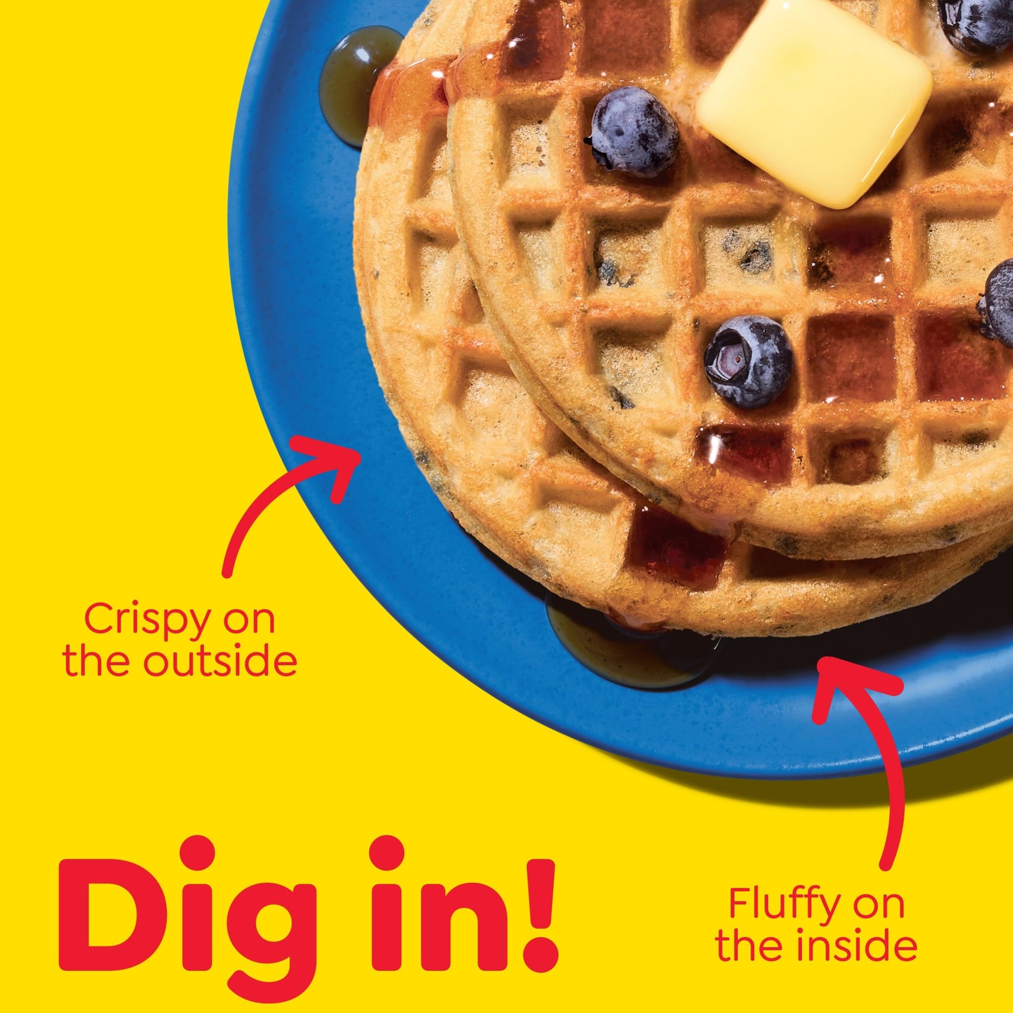 Eggo Blueberry Waffles, Breakfast Food, Natural Flavors, 10 Waffles (Frozen)