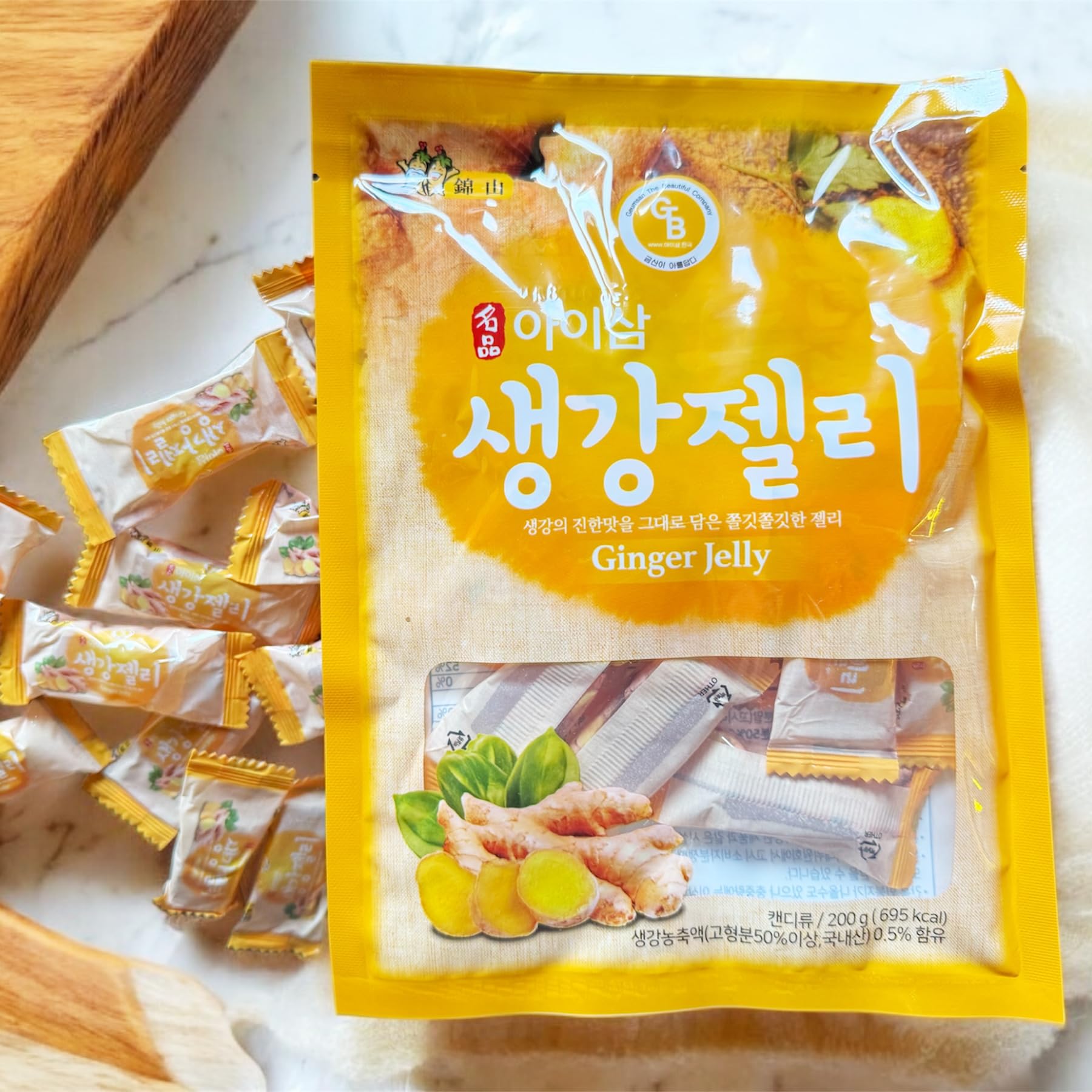 AISAM Ginger Jelly, Korean Ginger Jelly Made in Korea, 200g, Pack of 3