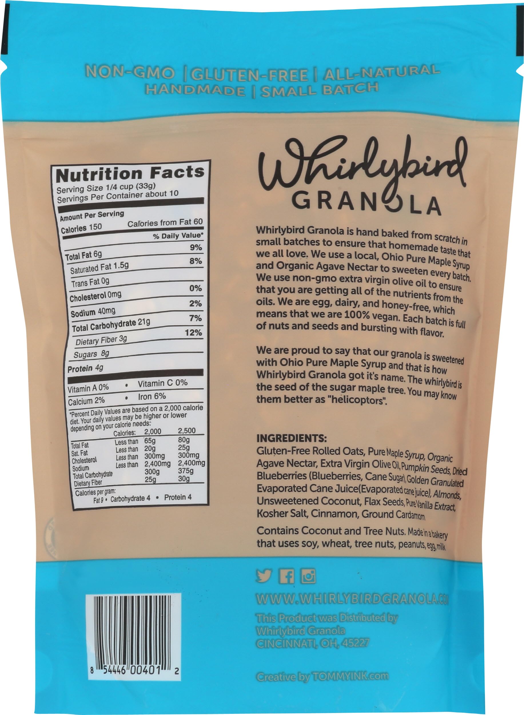 WHIRLYBIRD GRANOLA Granola Vanilla Berry, 12 OZ