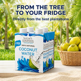 Nature's Goodness Coconut Water No Sugar Added - Unsweetened, Fat Free, Plant-Based Electrolyte Drink - 4 Pack 44.8 Fl Oz Total (4 x 330 ml)