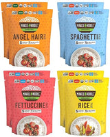 Miracle Noodle Organic Variety Pack (Angel Hair, Spaghetti, Fettuccine, & Rice) - Ready-To-Eat, Konjac Shirataki Noodles, Keto, Gluten Free, Low Carb