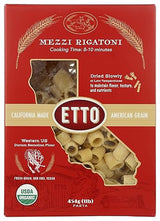Etto, Pasta Mezzi Rigatoni Organic, 16 Ounce