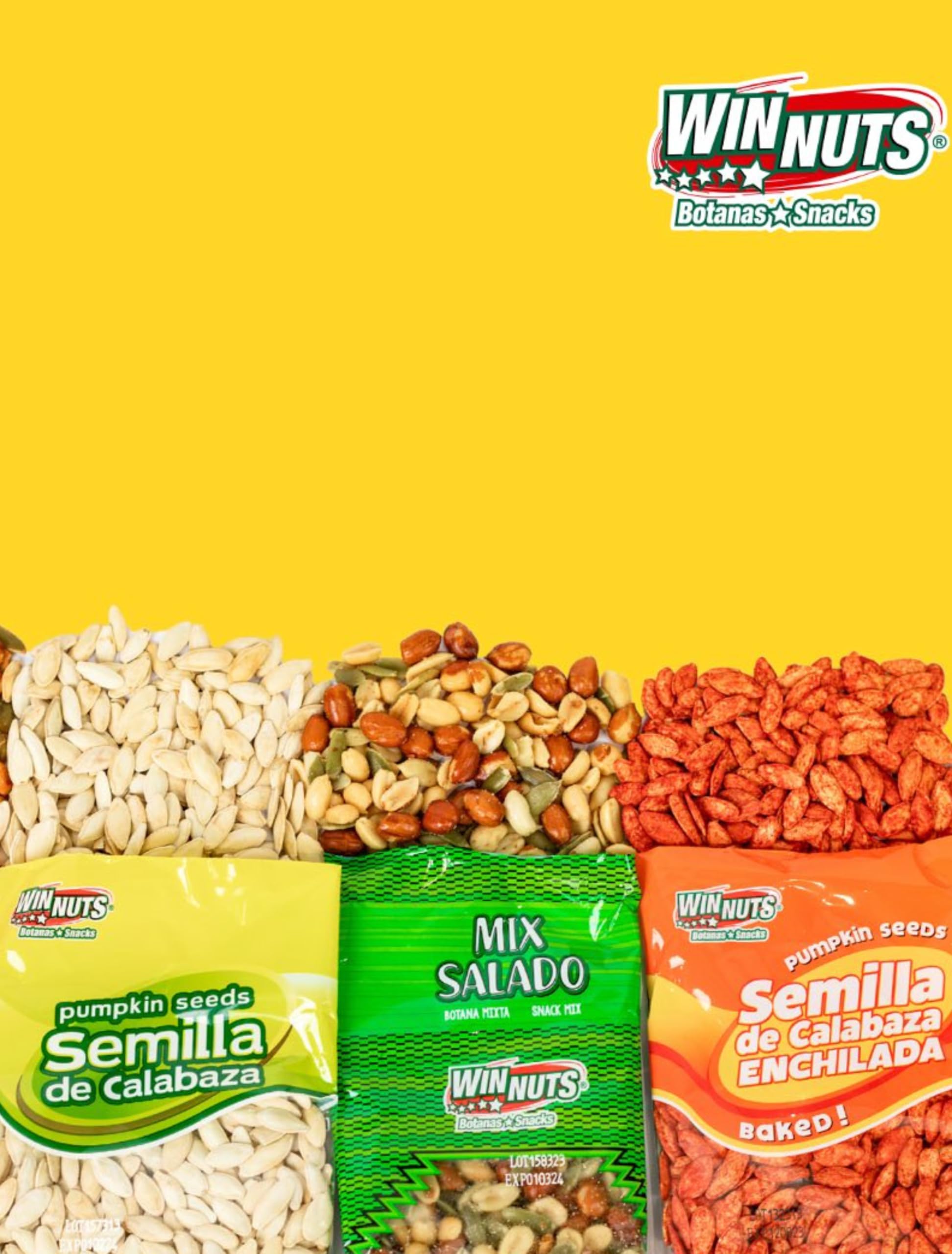 WINNUTS Lemon Peanuts Halves (5 Pack, 5.25 oz Each) | Mitades de Cacahuates con Limón, Authentic Mexican Botana Snack