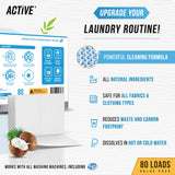 Laundry Detergent Sheets Eco Washing Strips - 80 Loads, Liquidless Fresh Scented Clothes Washer Sheet, Zero Waste Travel Laundry Strip, Dissolvable