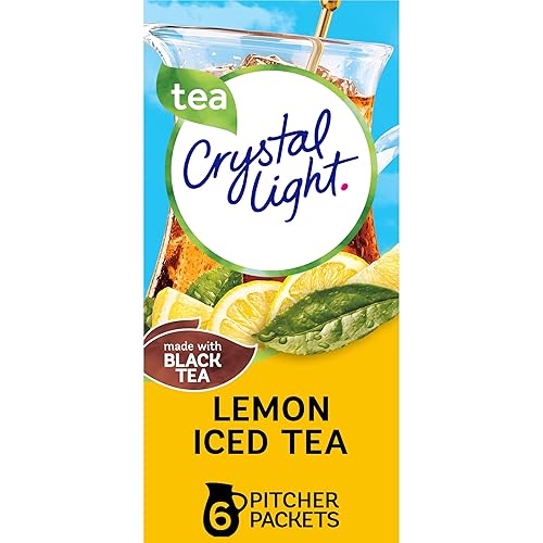 Crystal Light Sugar-Free Lemon Iced Tea Naturally Flavored Powdered Drink Mix, 6 Count (Pack of 12)