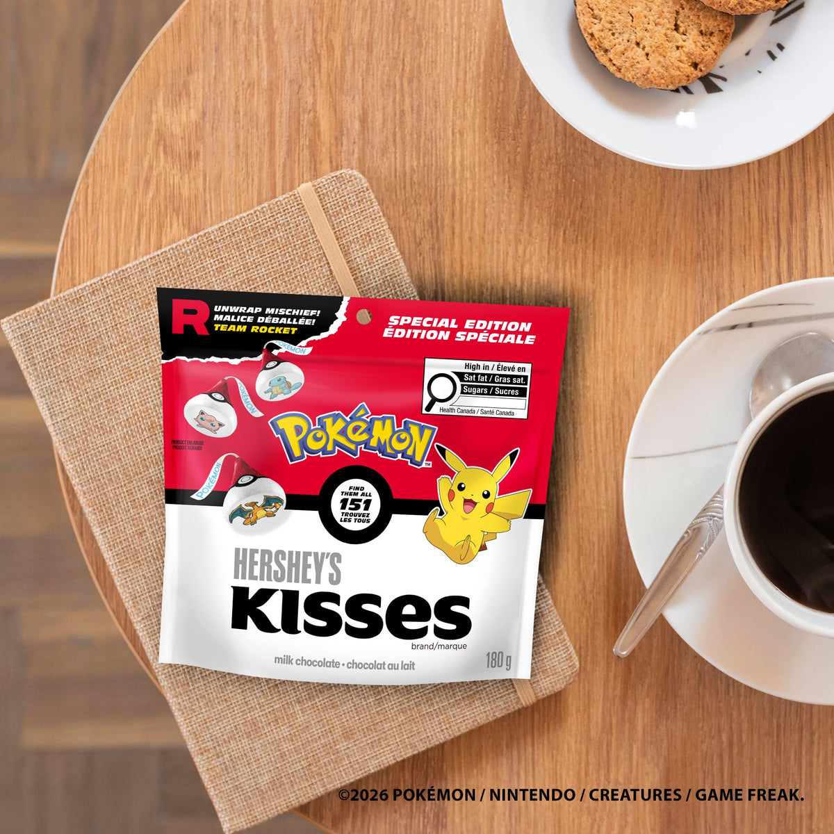 HERSHEY'S KISSES Milk Chocolate Pokémon Special Edition Candies, 180g