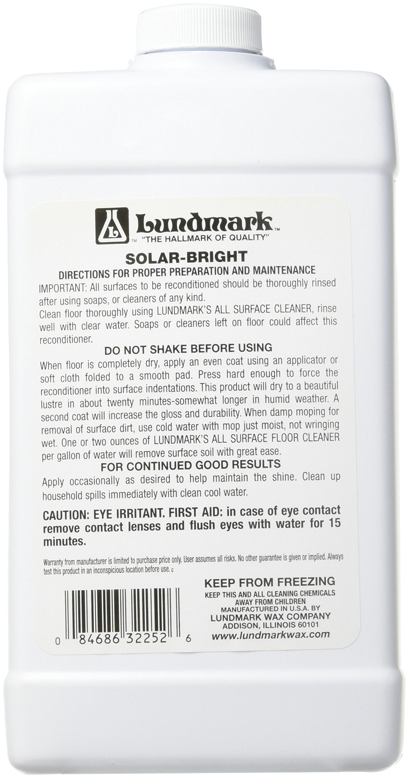 Lundmark Solar Bright Reconditioner Designed for No-Wax Floors, 32-Ounce, 3225F32-6