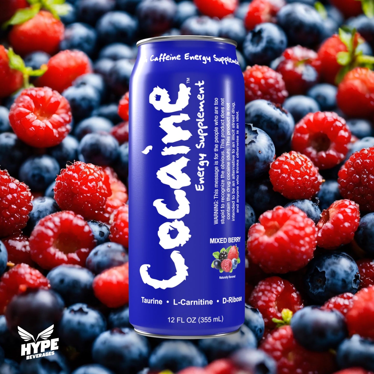 Hype Beverages Official Caffeinated Energy Drink - Healthy Energy Drinks with Taurine, L-Carnitine, Antioxidants, Vitamins, - 12 Oz Can - (Pack of 12