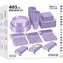 Party Solids 403 Pcs Lavender Plastic Plates For Party, Lavender Disposable Plates Set, 50 Each 9" Plate, 7" Plate, 12 Oz Cups, 2 Size Napkins