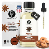 Dolce Flav Star Anise Extract - 2 Ounce Oil-Soluble Kosher, Sugar-Free, Concentrated Licorice Anise Flavoring for Baking, Cookies & Liqueurs, Includes