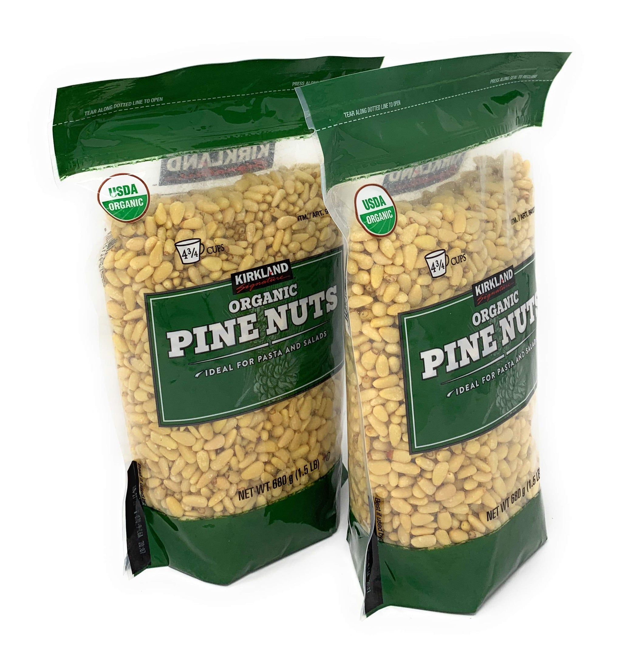 Kirkland Pine Nuts 1.5 lb in 2 Bags, 3LB total