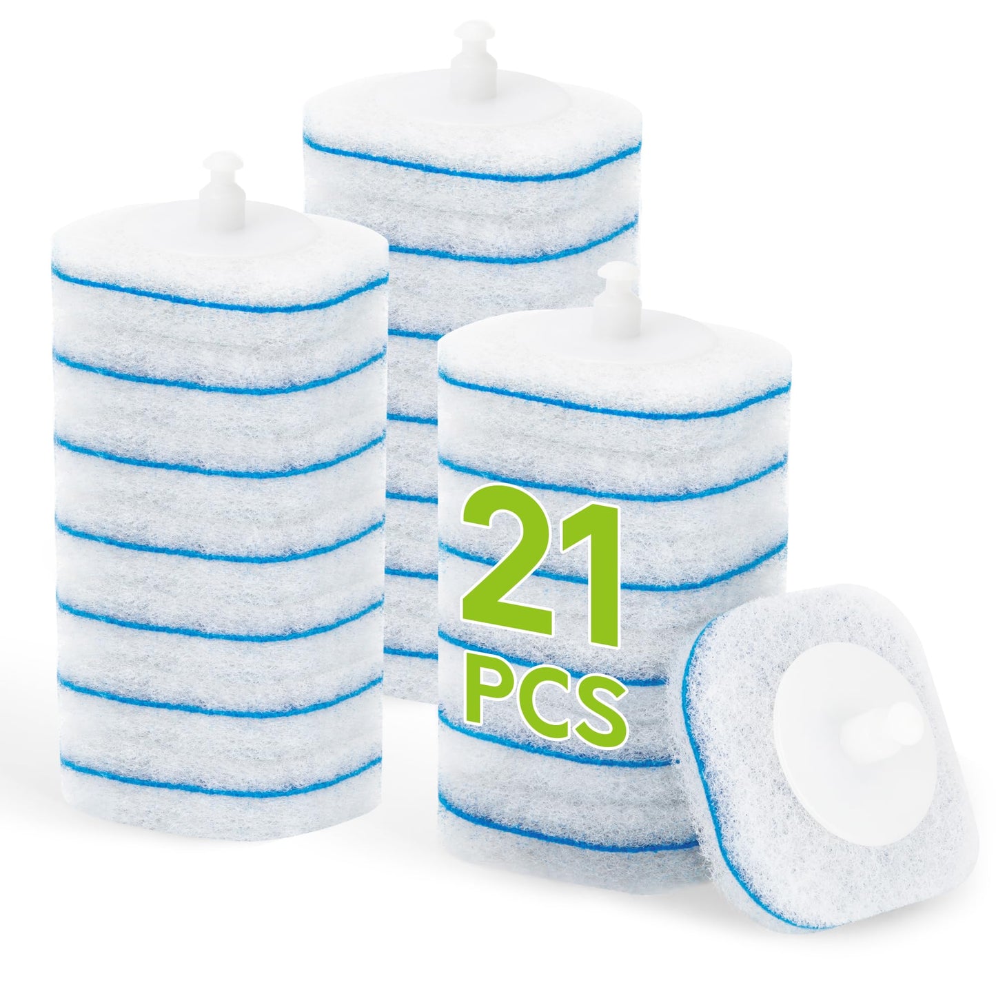 Toilet Bowl Cleaner Wand Refills Compatible with CLOROX, 21 Count Disposable Toilet Brush Refills, Replacement Heads for Toilet Cleaning System
