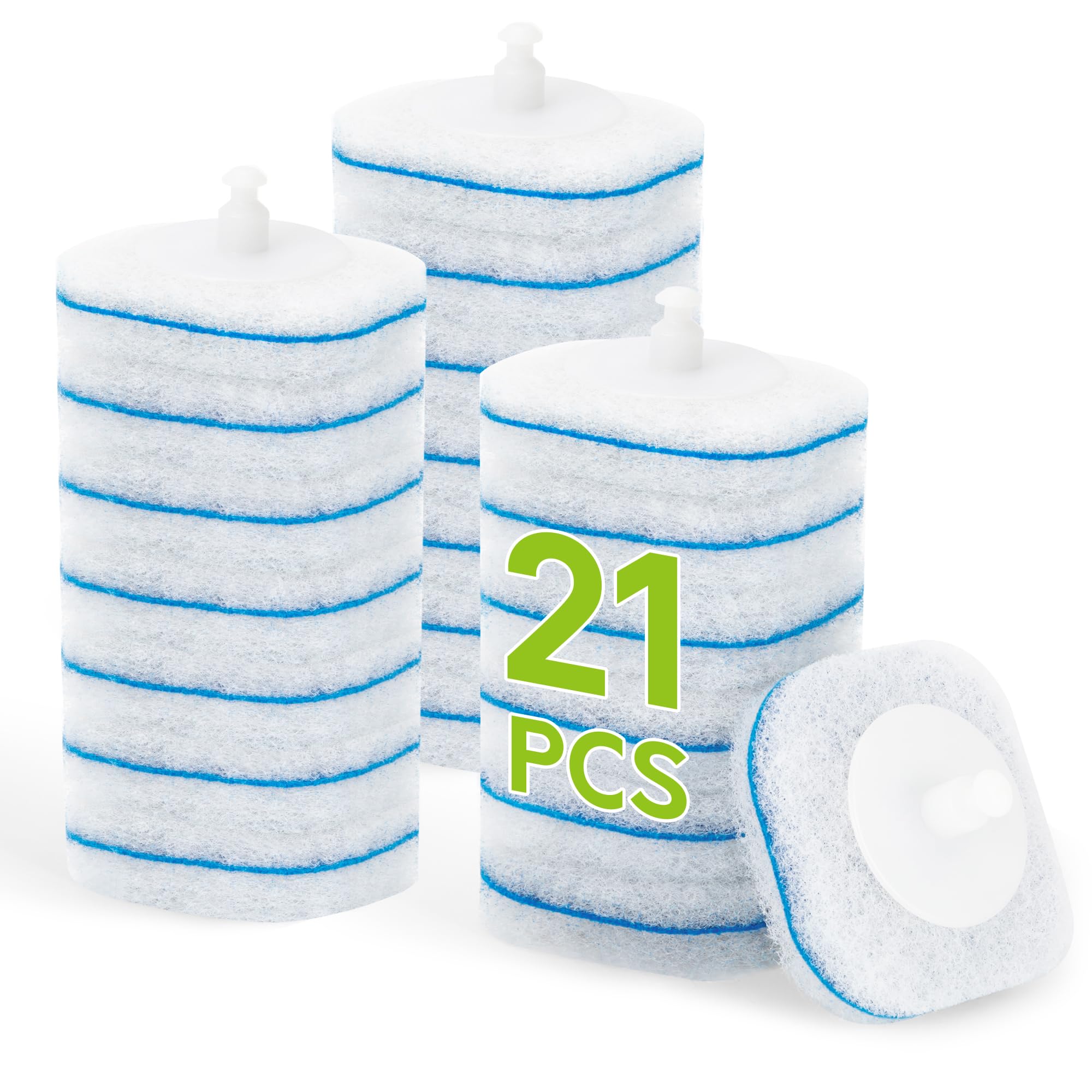 Toilet Bowl Cleaner Wand Refills Compatible with CLOROX, 21 Count Disposable Toilet Brush Refills, Replacement Heads for Toilet Cleaning System
