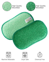 Multipurpose Kitchen Scrub Sponges 6pcs, Heavy Duty Cleaning Non-Scratch Scrub Sponge, Reusable Microfiber Sponge for Household Cleaning, Random