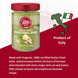 Polli Pesto Sauce Traditional Basil | Pasta Risotto and Bruschetta Sauce | Made In Italy - 1 Pack 6.7 oz with Shipping Box