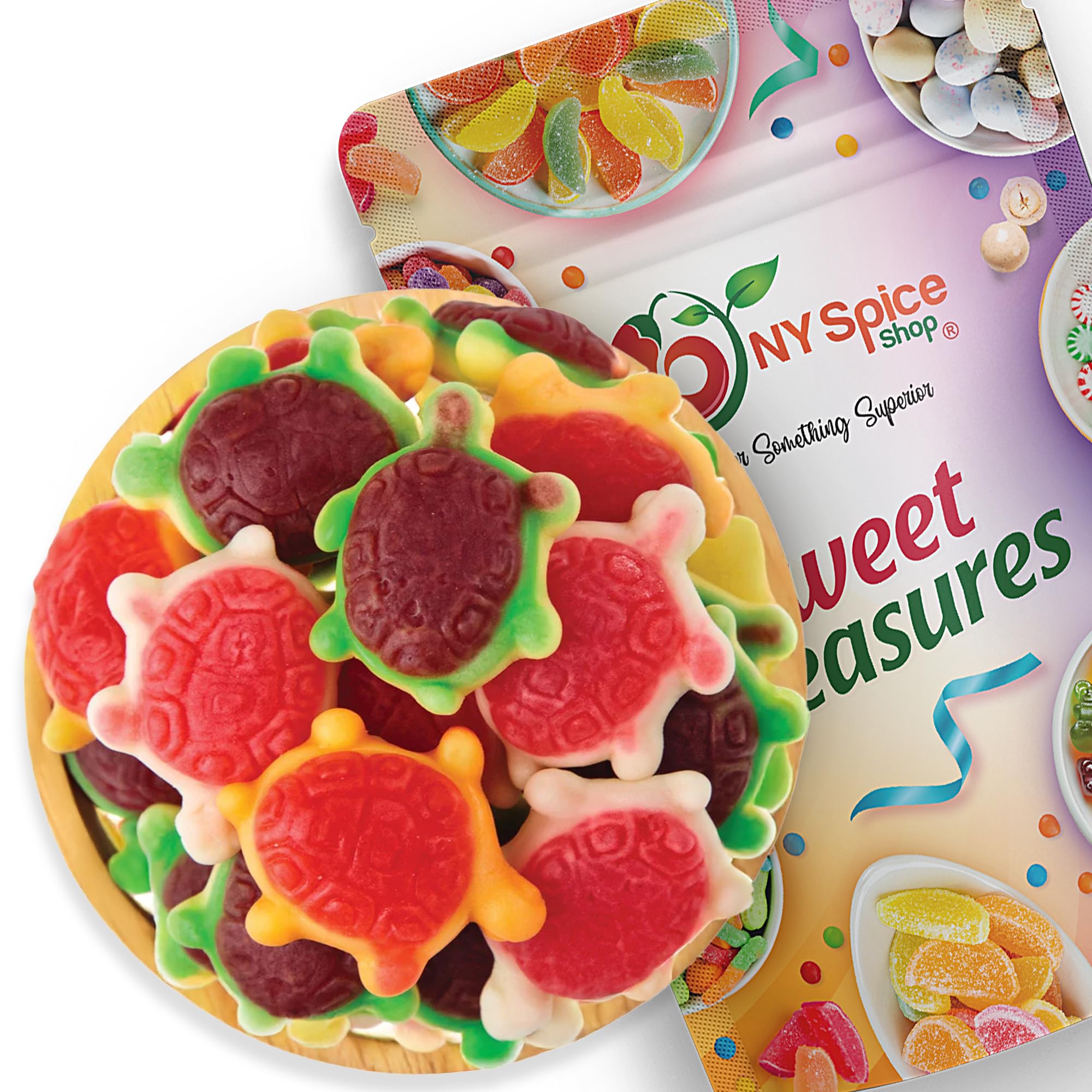 NY Spice Shop Turtle Gummy Candy - 1 Pound Turtle Gummies Candies - Gummy Snacks Turtle Jelly Candy Bulk Ideal for Party Decoration