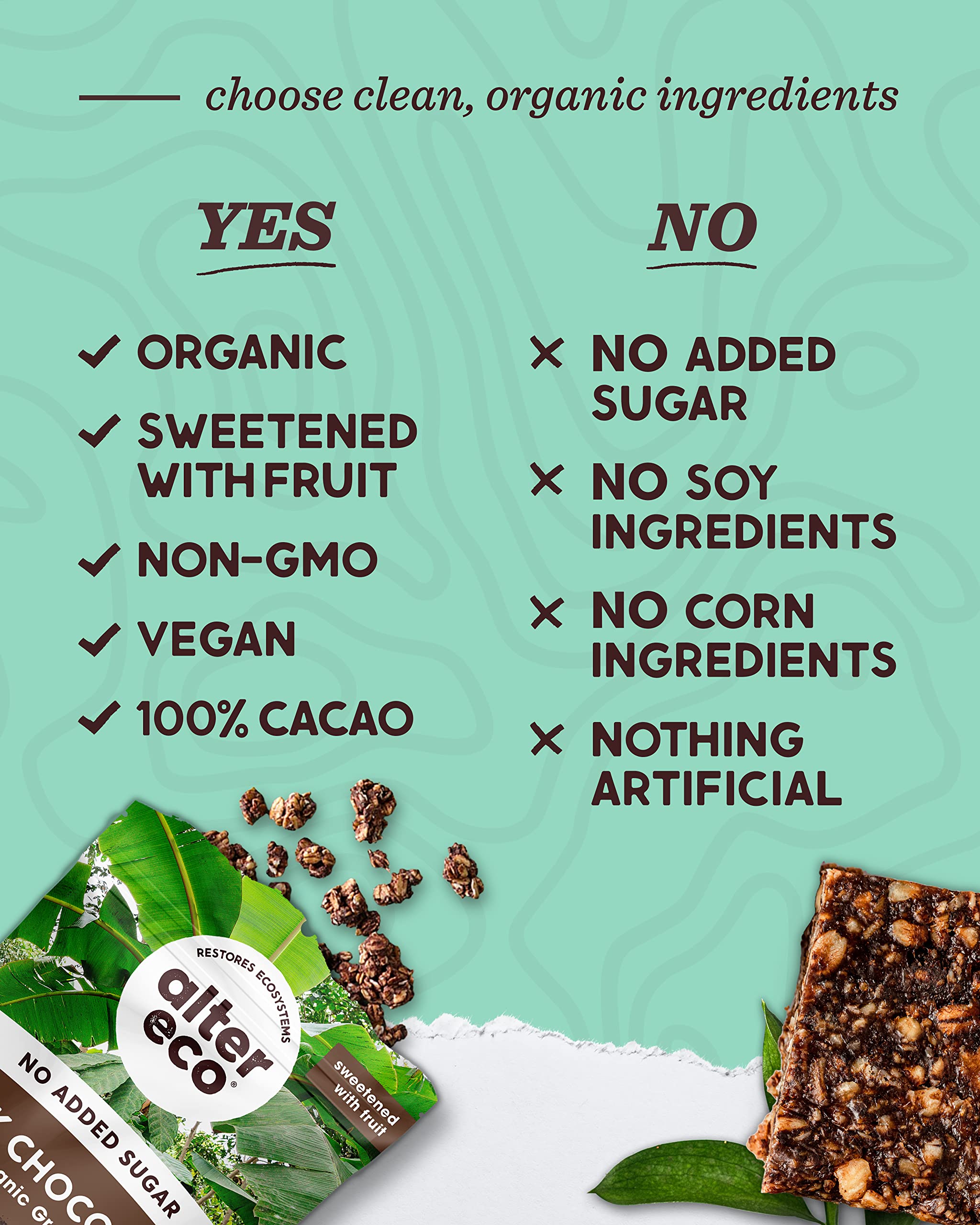 Alter Eco Dark Chocolate Granola, Healthy, Organic Breakfast & Snack, Naturally Sweetened with Fruit, Vegan, No Artificial Sugars or Additives
