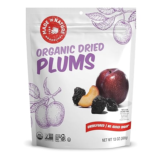 Made In Nature Organic Dried Plums, 13 Ounce (Pack of 1) - Vegan Snack, Non-GMO, Unsulfured, Gluten Free, Kosher