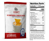 Legacy Essentials Long Term Dried Cheese Powder - 15 Year Shelf Life Powdered Cheese Blend for Emergency Food Storage Supply (Quantity 1)