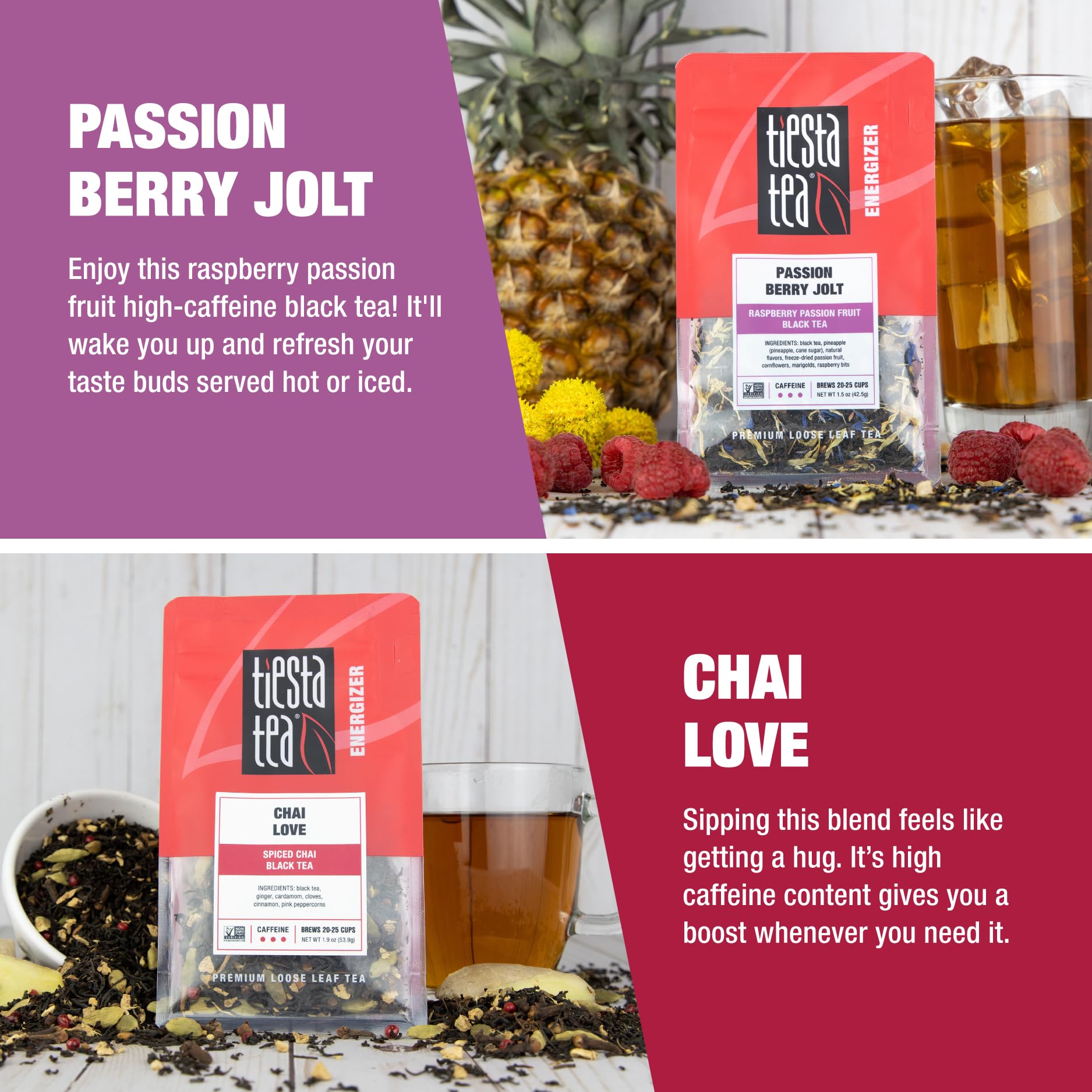 Tiesta Tea - Black Loose Leaf Tea Gift Set, High Caffeinated Assorted Blends, 5 Pouches for Hot & Iced Brews Variety Pack, English Breakfast, Earl