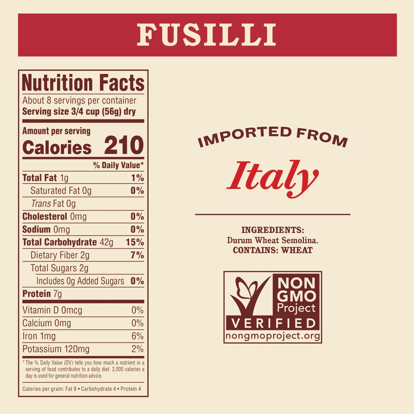 Rao's Homemade Fusilli Pasta, 16 oz
