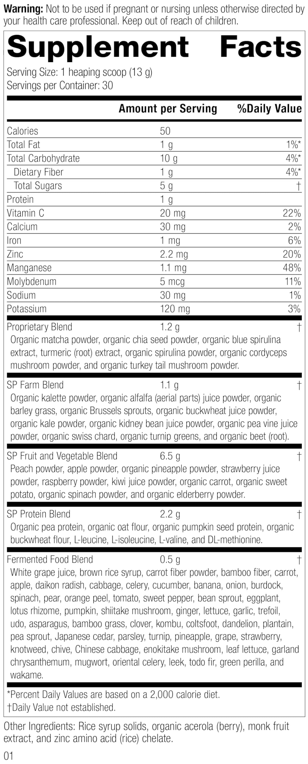 Standard Process Inc. SP Power Mix, Plant-based Superfood Powder, 14 oz, 30-Day Supply