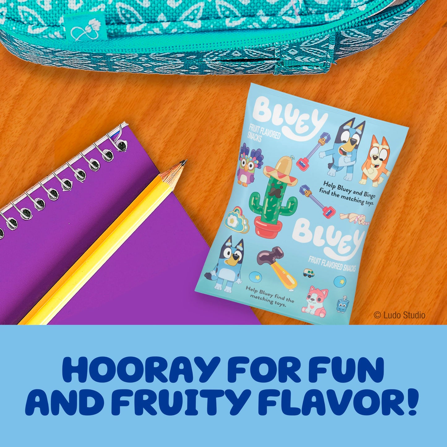 Bluey Fruit Flavored Snacks, Fat Free and Gluten Free Snacks, 8 oz (10 Pouches)