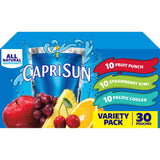 Capri Sun Flavored with Other Natural Flavor Juice Drink Blend, 30 Pouches, for School Lunches and On-the-Go Hydration, Fruit Punch, Strawberry Kiwi
