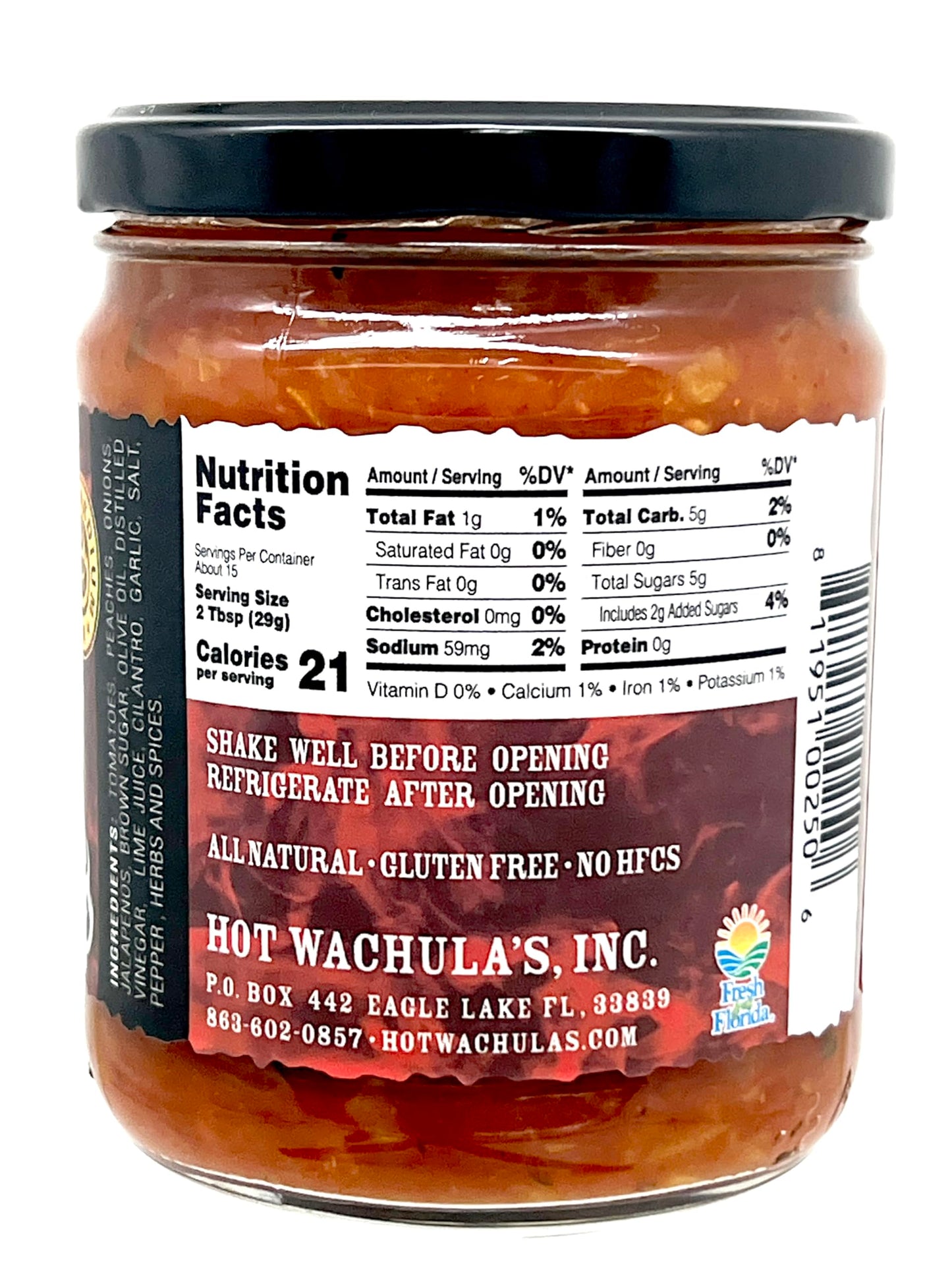Hot Wachula's Southern Peach Salsa | Medium | Hand Crafted Small Batch Salsa | Made with Fresh All Natural Ingredients | Gluten Free | Low Sodium
