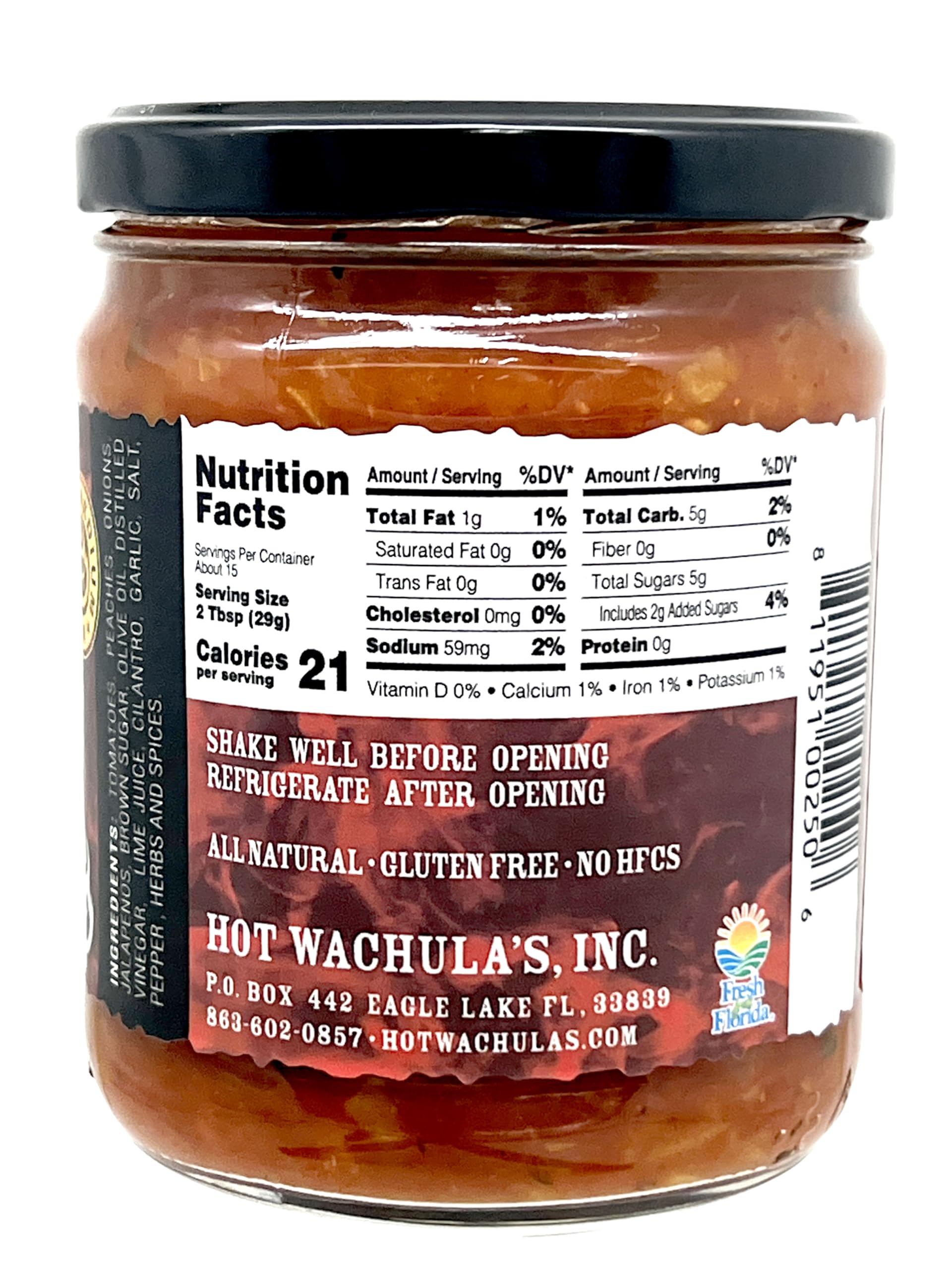 Hot Wachula's Southern Peach Salsa | Medium | Hand Crafted Small Batch Salsa | Made with Fresh All Natural Ingredients | Gluten Free | Low Sodium