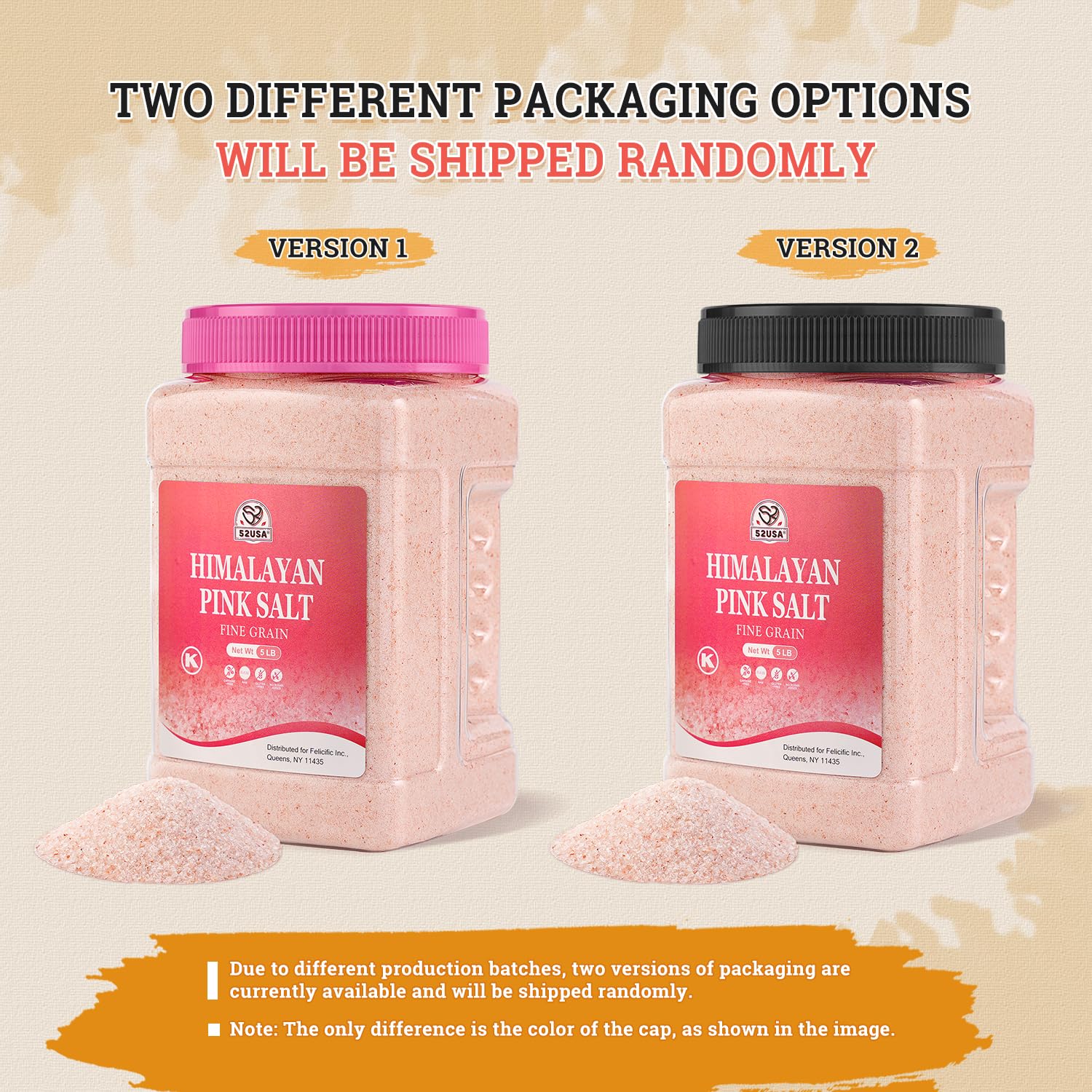 52USA Himalayan Pink Salt Fine, Fine Ground Table and Cooking Salt, 80oz (5 Pound), 100% Real, Pure, Unrefined Himalayan Pink Salt, Pink Himalayan Sea