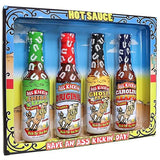 ASS KICKIN' Hot Sauce Gift Set 4 Pack - 4-5 oz - Premium Gourmet Hot Sauce for Chicken Wings and Breakfast Burritos-Perfect Premium Gourmet Gifts