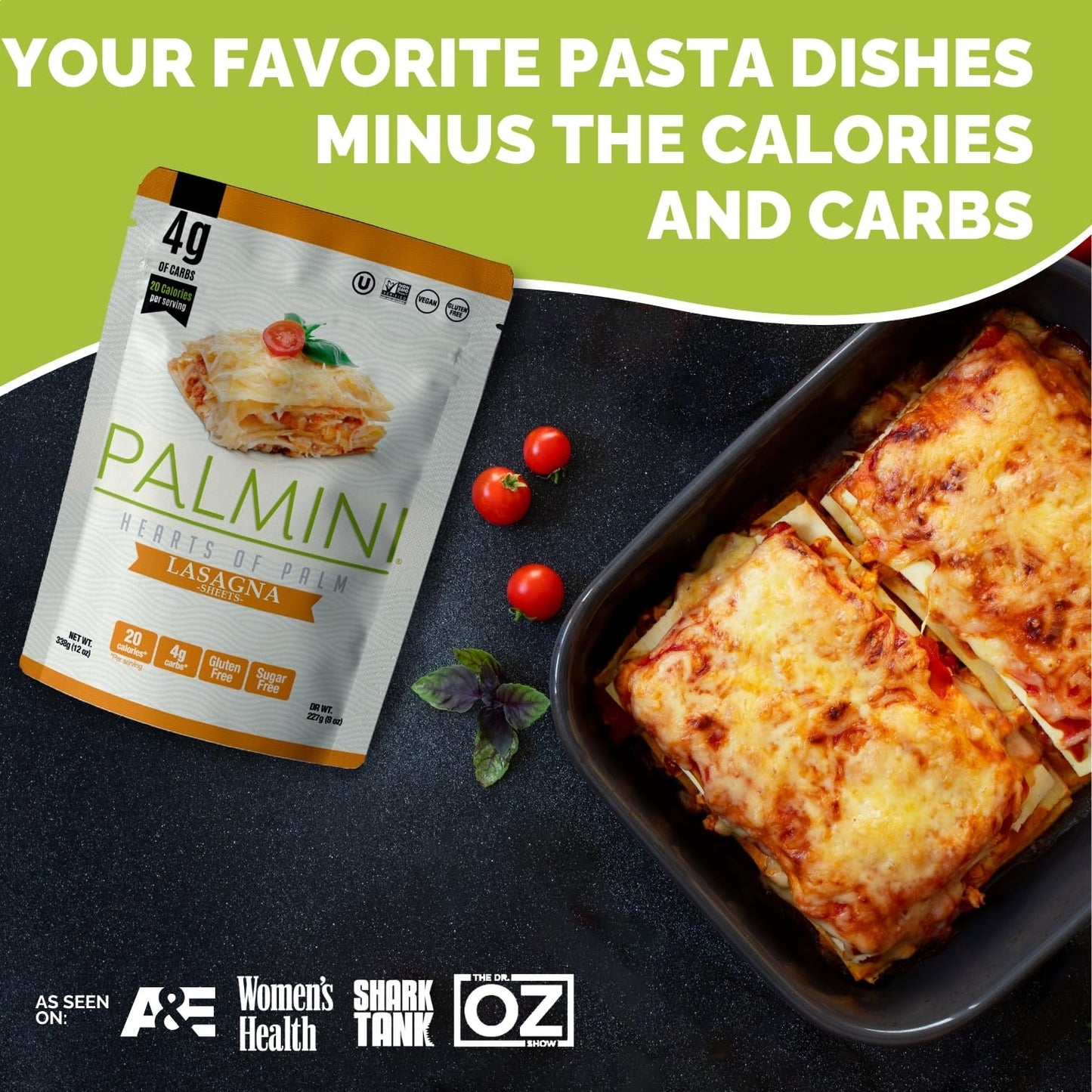 Palmini Low Carb Lasagna | 4g of Carbs | As Seen On Shark Tank | (12 Ounce - Pack of 1)