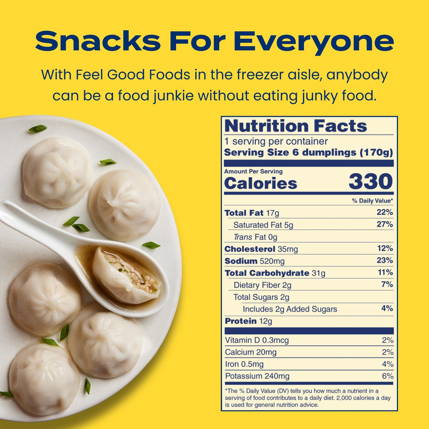 Feel Good Foods Pork Soup Dumplings Frozen - Gluten Free Dumplings with Savory Broth, Scallions and Ginger, Snacks & Appetizers, 6 Ounce